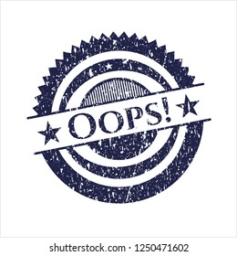 Blue Oops! with rubber seal texture