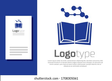 Icono de libro azul abierto aislado en fondo blanco. Elemento de plantilla de diseño del logotipo. Ilustración vectorial