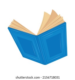 icono de libro abierto azul aislado