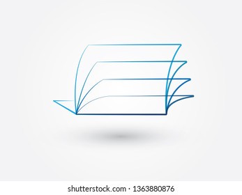 A blue open book logo for school and college vector illustration