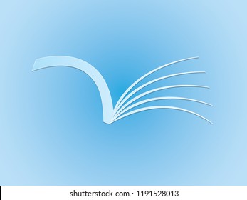 A blue open book for reading to share knowledge logo for school and college vector illustration