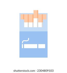 Blue open pack of cigarrillos doodle icono de diseño de vector plano