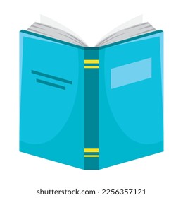 blue open text book icon