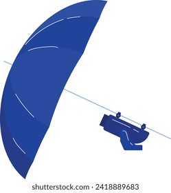 Blue open umbrella vector illustration. Protection from rain and bad weather concept vector illustration.