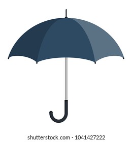 Blue opened umbrella, closeup, flat design Vector illustration