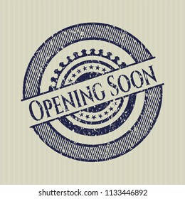 Blue Opening Soon rubber stamp