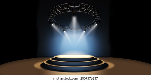 blue opera spotlight stage platform 
