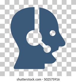 Blue Operator toolbar pictogram. Vector pictogram style is a flat symbol on chess transparent background.