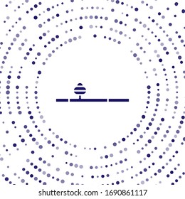 Icono de tubería de opio azul aislado en fondo blanco. Puntos aleatorios del círculo abstracto. Ilustración vectorial
