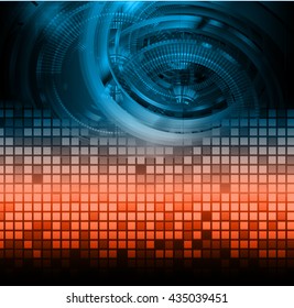 blue orane abstract light hi speed internet technology background illustration, Background conceptual image of digital. Cyber security concept, Cyber data digital. eye scan virus computer. vector