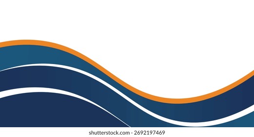 blue and orang abstract wave background. great for banner, presentation, name card, etc.