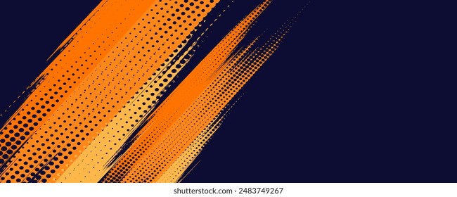 Blue and Orange Abstract Arrows as Rectangular Background, Arrows, abstract, blue and orange
