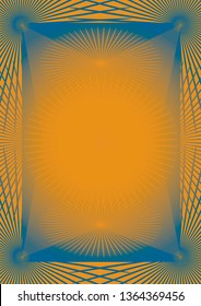 Blue orange Abstract background certificate.
Decorative  background. Useful for colorful certificate. Vector available.