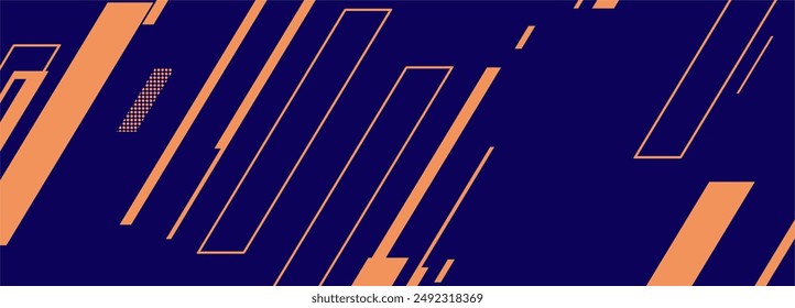 a blue and orange abstract background with lines