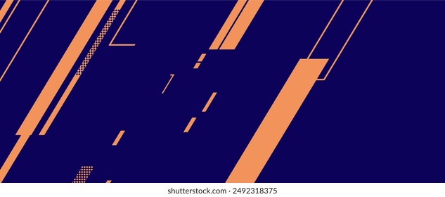 a blue and orange abstract background with lines