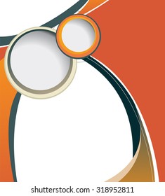 Blue and orange abstract background with wave. Abstract background, business poster or brochure.