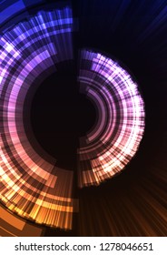blue orange abstract circle background, digital overlap layer line, simple technology design template, vector illustration