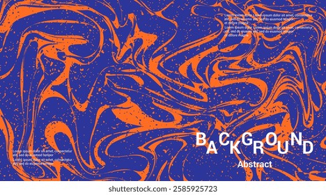 blue and orange abstract horizontal background with colorful waves. Trendy vector illustration in style color