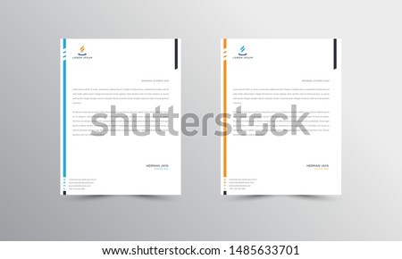 Blue and orange Abstract Letterhead Design Template - vector