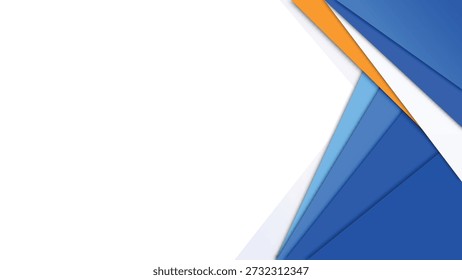 Fondo de borde de corte de papel abstracto azul y naranja con Vector de espacio de copia