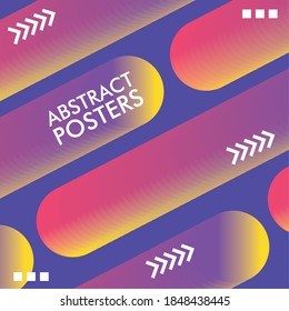 blue and orange abstract poster with memphis banner vector illustration design
