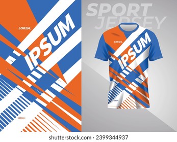 blue and orange abstract sports jersey for football soccer racing gaming motocross cycling running