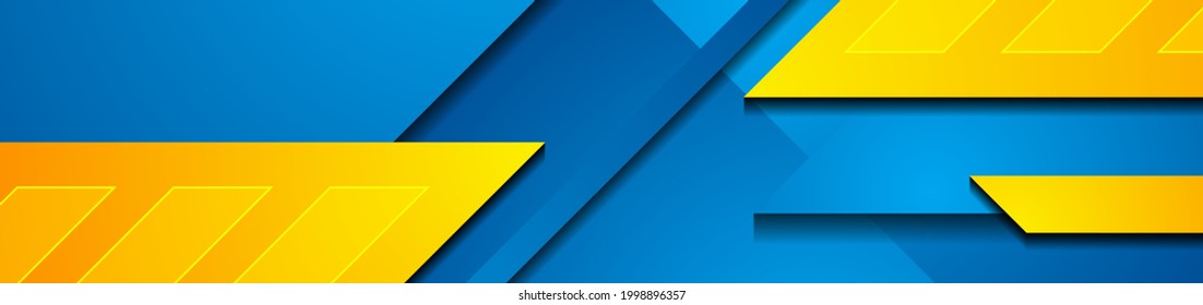 Banner geométrico abstracto de tecnología azul y naranja. Ilustración del vector