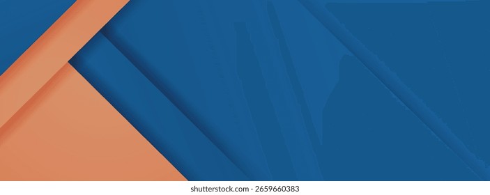 Fundo azul e laranja abstrato inspirado na tecnologia com formas geométricas