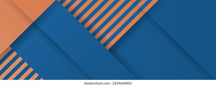 Fondo Abstractas azul y naranja inspirado en la tecnología con Formas geométricas
