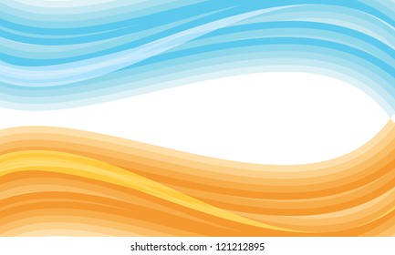 Blue and orange abstract wave