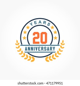 blue orange anniversary logo vector