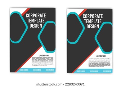 Blue and orange  annual report brochure flyer design template vector, Leaflet cover presentation abstract flat background, layout in A4 size