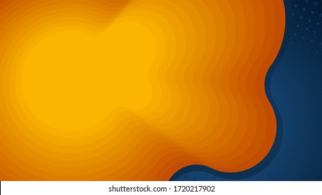 blue orange background with abstract round circle ornament. modern gradiet wallpaper for presentation backdrop