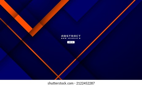 blauer und orangefarbener Hintergrund mit abstrakter quadratischer Form und Kratzeffekt, dynamisch für das Business- oder Sportbanner-Konzept.