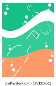 blue and orange background design depicting bottle, line art, poster, art, vector, blue, brochure