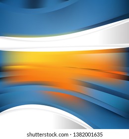 Blue and Orange Background Design Template