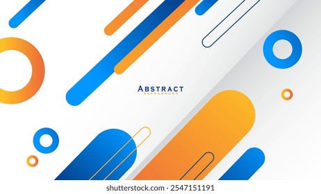 blue and orange background. dynamic gradient curve composition for business concept. vector illustration