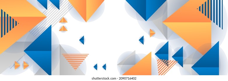 Fondo de banner azul y naranja. Plantilla de fondo de patrón de banner de diseño gráfico abstracto vectorial.