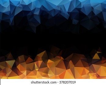 Blue Orange Black Abstract Triangular Background