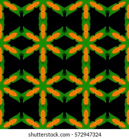 Blue, orange, black, green and orange pattern. Abstract geometric modern zigzag background. Vector illustration. Classic chevron wallpaper.