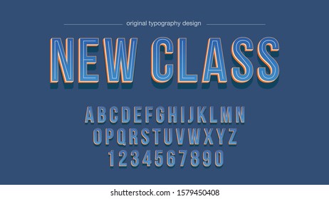 Blue Orange  Bold 3D Shadows Typography Artistic Font Design