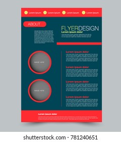 Blue and orange business flyer. a4 pribtable poster. Vector illustration.