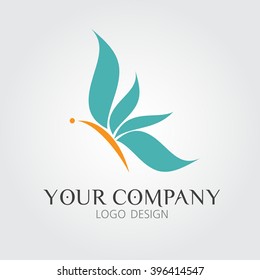 Blue orange butterfly logo vector illustration,icon,logo design,vintage icon