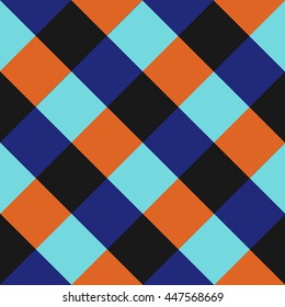 Blue Orange Chess Board Diamond Background Vector Illustration