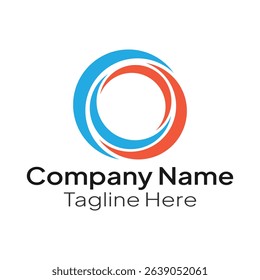 Blue and orange circle logo template for business and company