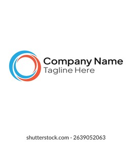 Blue and orange circle logo template for business and company