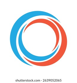 Blue and orange circle logo template for business and company