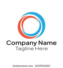 Blue and orange circle logo template for business and company