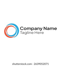 Blue and orange circle logo template for business and company