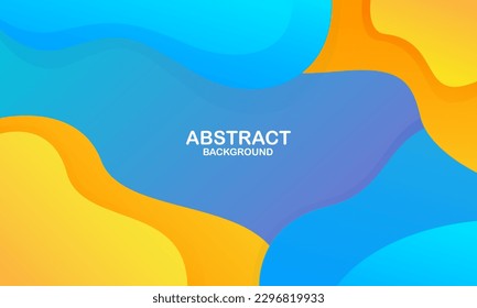 Blue and orange color background. Fluid shapes composition. Eps10 vector